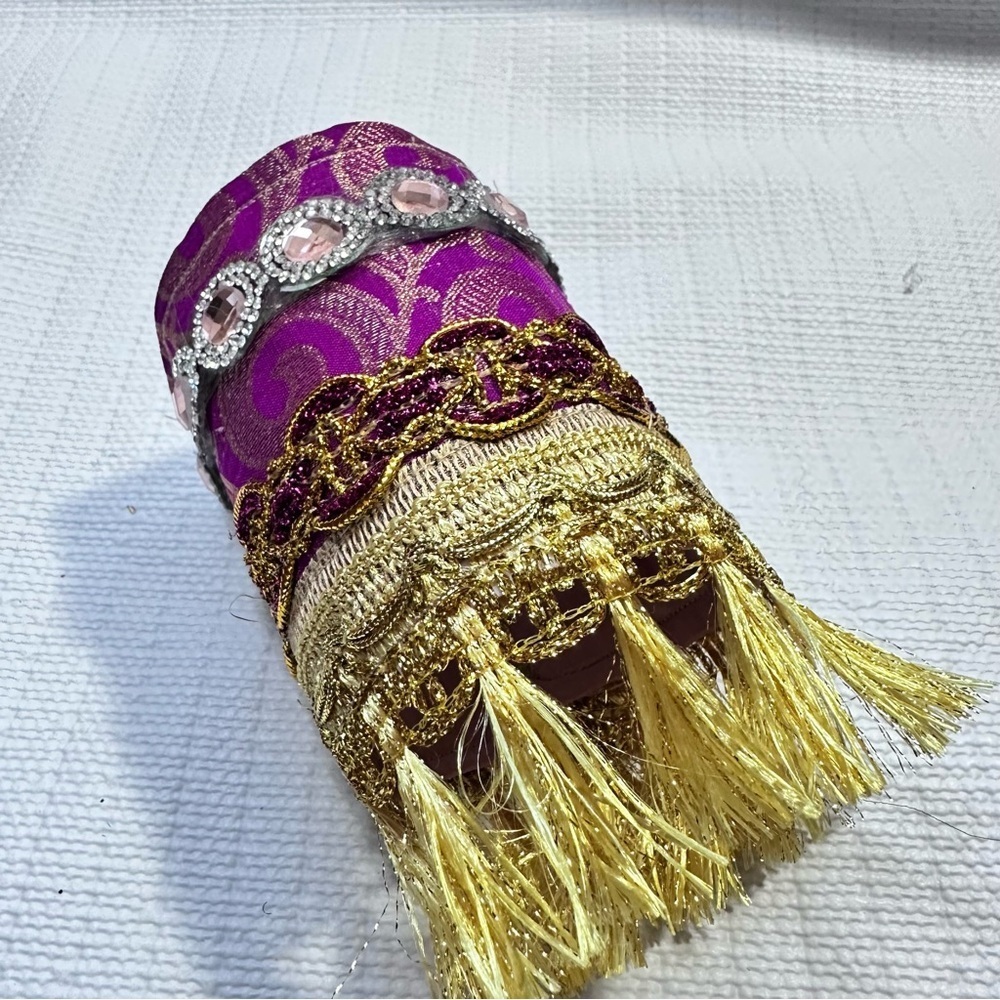 RUBYRUDI Cuff Bracelet Handcrafted OOAK Fabric Embellished Artisan Wearable Art